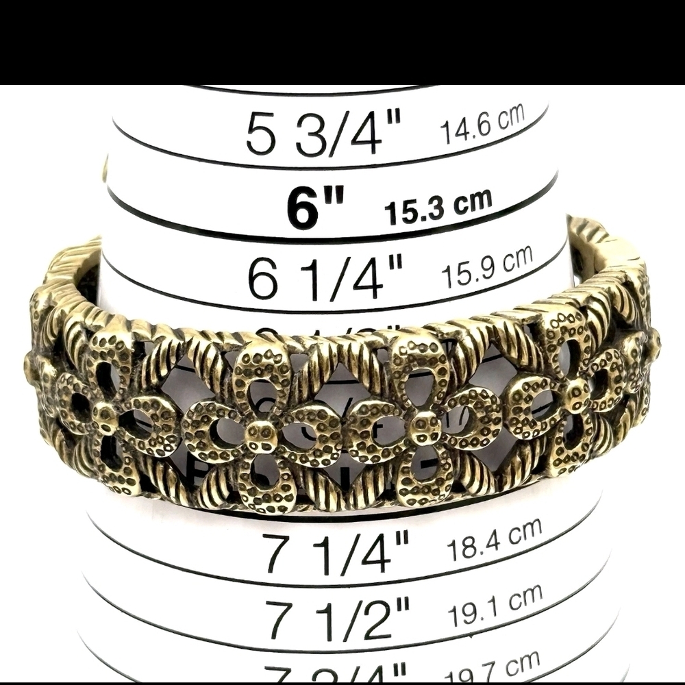 Heidi Daus Butterfly Crystal Hinged Cuff Bracelet Statement Gold Multicolor - Picture 6 of 6